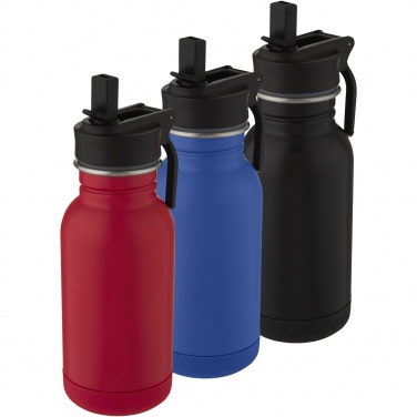 Logotrade Geschäftsgeschenke das Foto: Lina 400 ml Sportflasche aus Edelstahl mit Strohhalm und Schlaufe