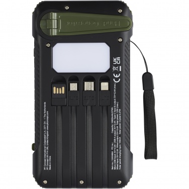 Logotrade Geschäftsgeschenke das Foto: Soldy 10.000 mAh Solardynamo-Powerbank aus recyceltem GRS Kunststoff 