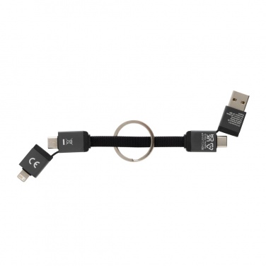 Logotrade Geschäftsgeschenke das Foto: Terra 4-in-1 Schnellladekabel für den Schlüsselbund aus rAlu