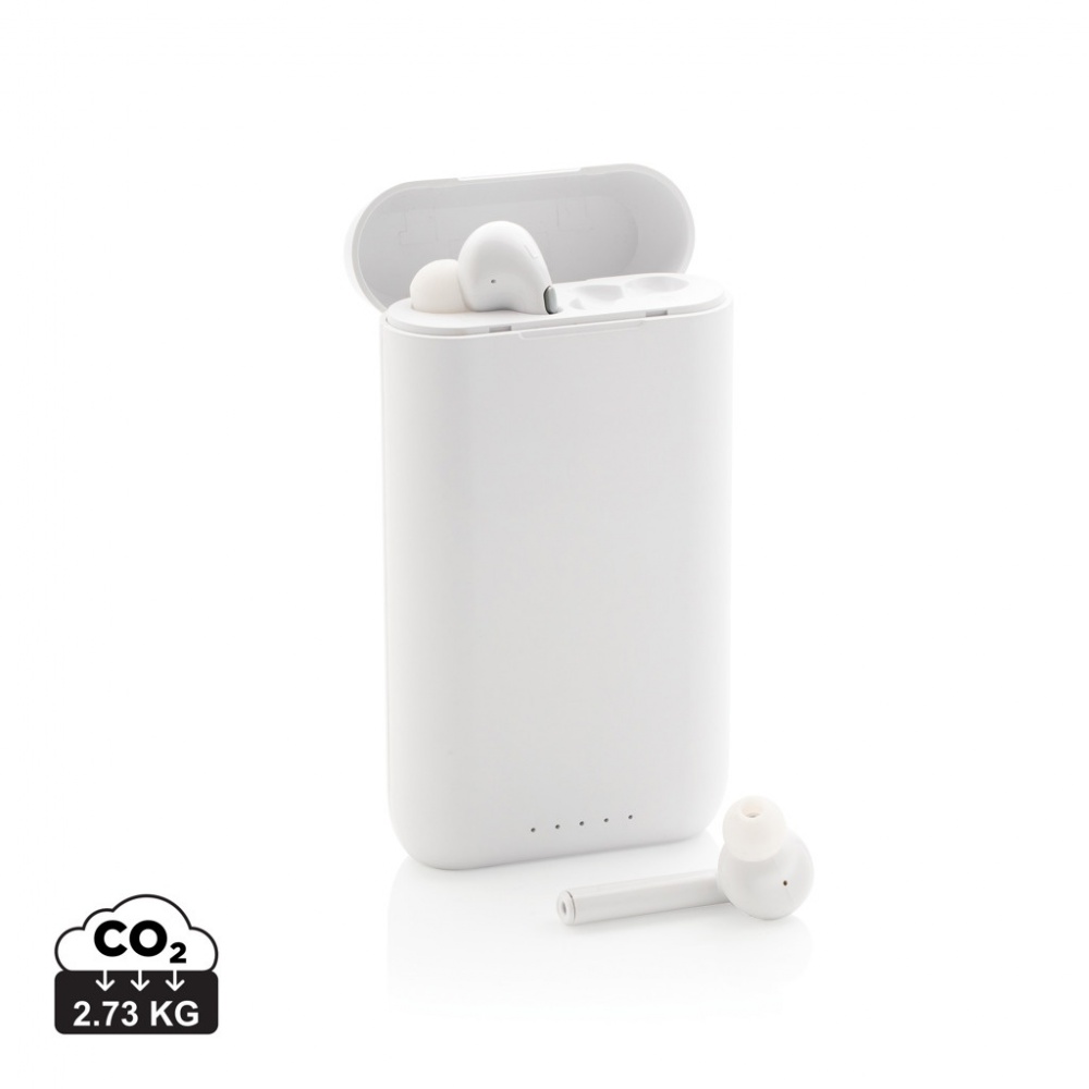 Logotrade Logogeschenke das Foto: Liberty TWS Ohrhörer mit 5.000 mAh Powerbank