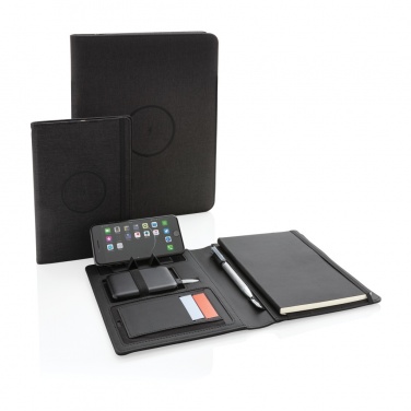 Logotrade Werbegeschenke das Foto: Air 5W Wireless Charging Portfolio A4 mit 5.000mAh Powerbank