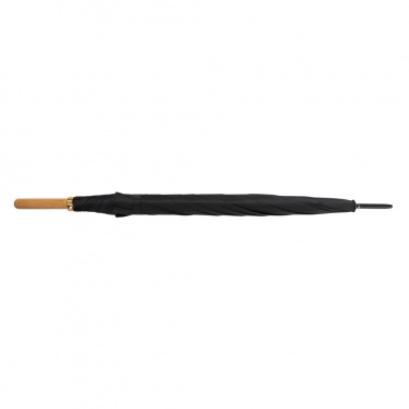 Logotrade Firmengeschenke das Foto: 27" Impact AWARE™ RPET 190T Auto-Open Bambus-Schirm
