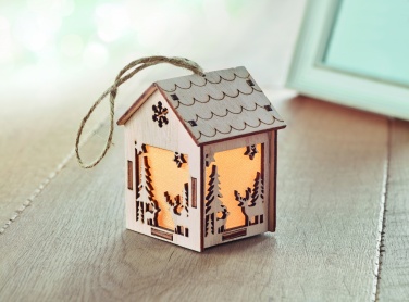 Logotrade Werbegeschenke das Foto: Anhänger Haus mit Licht