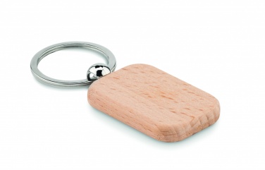 Logotrade werbemittel das Foto: Schlüsselring Holz, eckig Bauska
