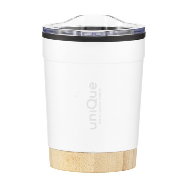 Logotrade Werbegeschenke das Foto: Kobe Bamboo RCS Kaffeetasse aus recyceltem Stahl, 350 ml