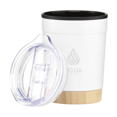 Logotrade Logogeschenke das Foto: Kobe Bamboo RCS Kaffeetasse aus recyceltem Stahl, 350 ml