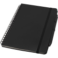 Thalaasa A5 Hardcover Notizbuch mit Kugelschreiber (schwarze Mine), Durchgehend schwarz