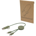 Citala 30 cm 5-in-1 Kabel aus recyceltem Kunststoff für Datenübertragung und 27W Schnellladung, Heidegrün