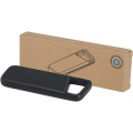 Alkes 12 W 5.000 mAh wasserfeste Powerbank aus recyceltem Kunststoff mit Karabinerhaken, Tiefschwarz