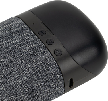Logotrade Werbeartikel das Foto: Bluetooth-Lautsprecher HF01 mit integrierten Ohrhörern 2 in 1