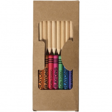 Logo trade promotional gifts image of: Lucky 19-piece coloured pencil and crayon set