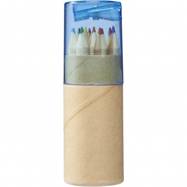 Logo trade promotional merchandise image of: Hef 12-piece coloured pencil set with sharpener
