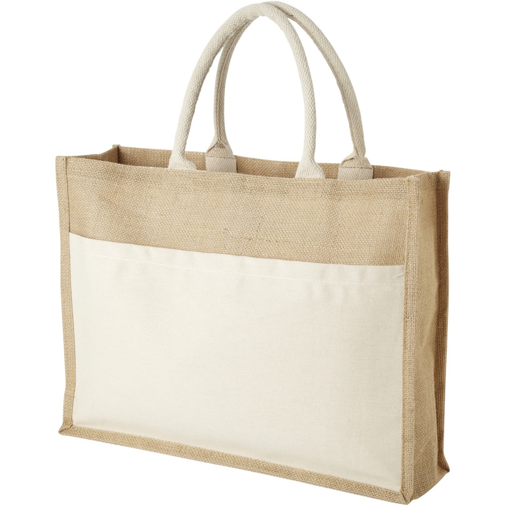 Logotrade promotional gift image of: Mumbay cotton pocket jute tote bag 18L