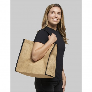 Logo trade promotional product photo of: Harry coloured edge jute tote bag 25L