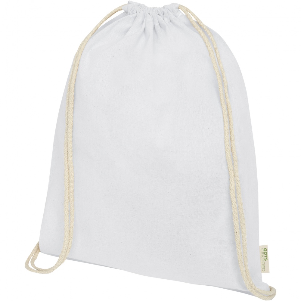 Logo trade promotional products image of: Orissa 100 g/m² organic cotton drawstring bag 5L