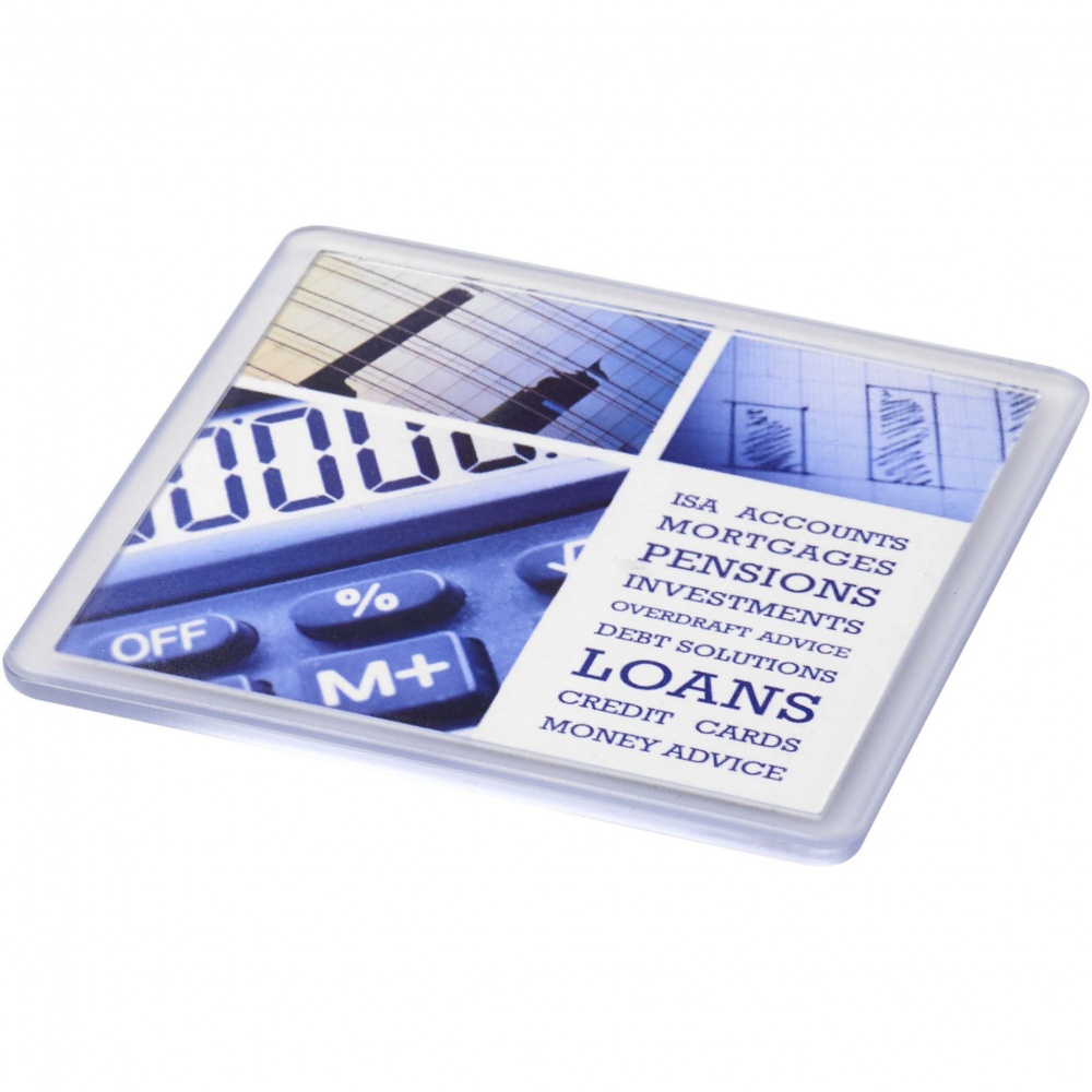 Logo trade promotional giveaways image of: Ellison square plastic coaster with paper insert