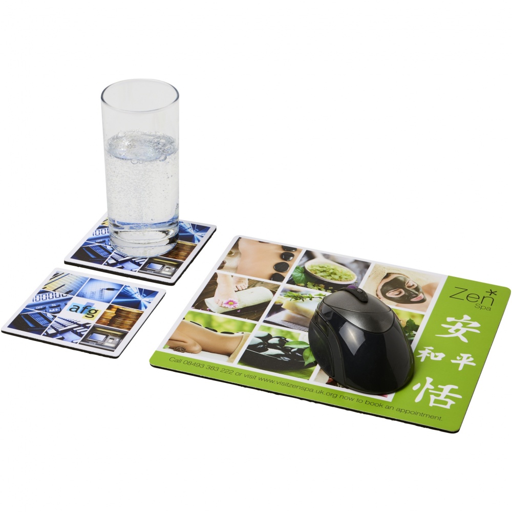 Logotrade advertising product image of: Q-Mat® mouse mat and coaster set combo 3