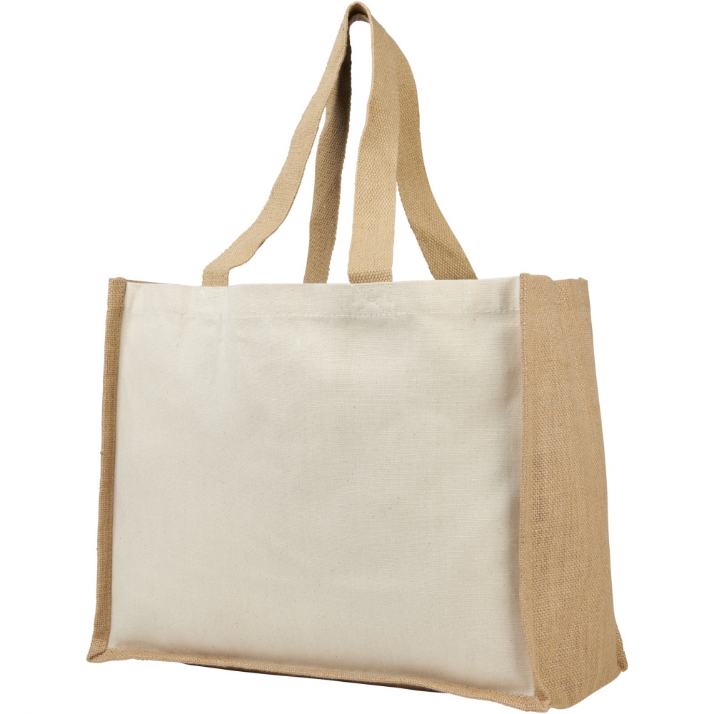 Logotrade business gifts photo of: Varai 320 g/m² canvas and jute shopping tote bag 23L