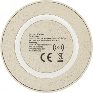 Logotrade promotional products photo of: Naka 5W wheat straw wireless charging pad