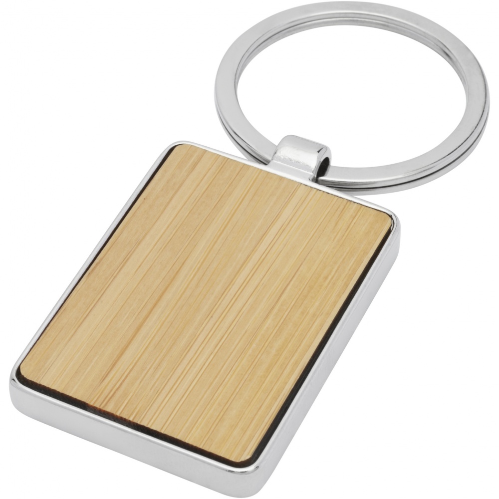 Logo trade promotional products image of: Neta bamboo rectangular keychain