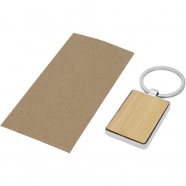 Logo trade promotional item photo of: Neta bamboo rectangular keychain