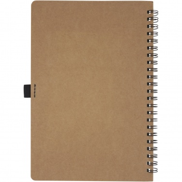 Logo trade promotional items image of: Cobble A5 wire-o recycled cardboard notebook with stone paper