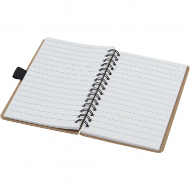 Logo trade promotional product photo of: Cobble A6 wire-o recycled cardboard notebook with stone paper