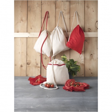 Logo trade promotional merchandise image of: Oregon 140 g/m² cotton drawstring bag 5L