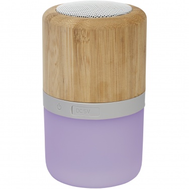 Logo trade promotional merchandise picture of: Aurea bamboo Bluetooth® speaker with light 