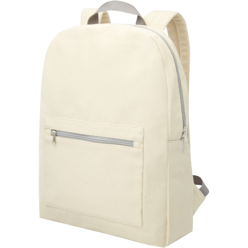 Logo trade promotional giveaways image of: Pheebs 450 g/m² recycled cotton and polyester backpack 10L