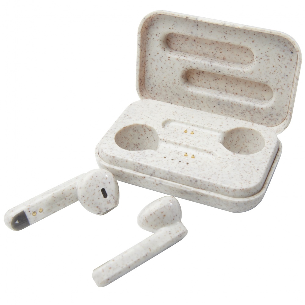 Logo trade promotional giveaways picture of: Nantai wheat straw True Wireless earbuds
