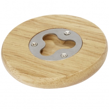 Logotrade advertising product picture of: Scoll wooden coaster with bottle opener