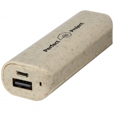 Logo trade promotional gifts image of: Yoko 1200mAh wheat straw power bank