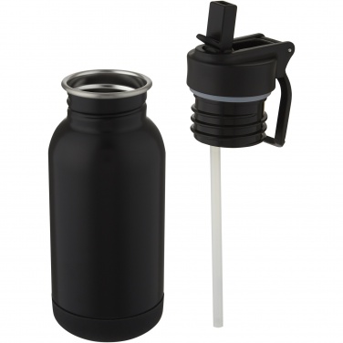 Logo trade promotional giveaway photo of: Lina 400 ml stainless steel sport bottle with straw and loop