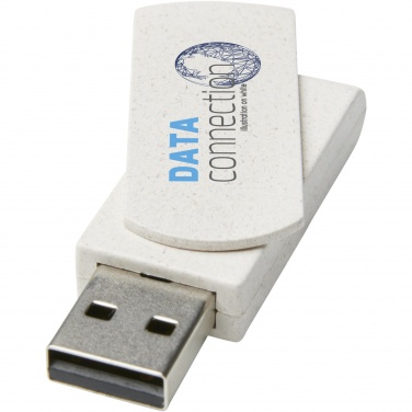 Logo trade business gifts image of: Rotate 4GB wheat straw USB flash drive