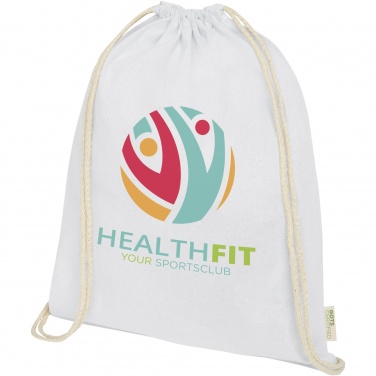 Logotrade corporate gift image of: Orissa 140 g/m² organic cotton drawstring bag 5L