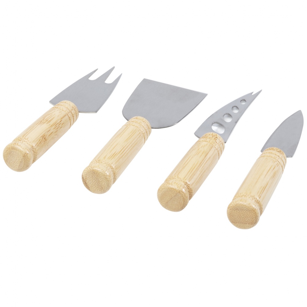 Logotrade promotional gift picture of: Cheds 4-piece bamboo cheese set