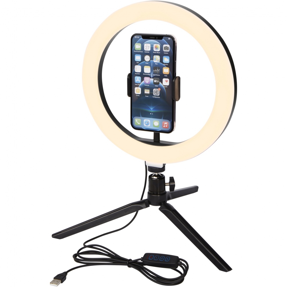 Logotrade promotional merchandise picture of: Studio ring light for selfies and vlogging with phone holder and tripod