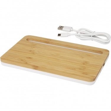 Logo trade promotional item photo of: Medake 10W bamboo wireless charger