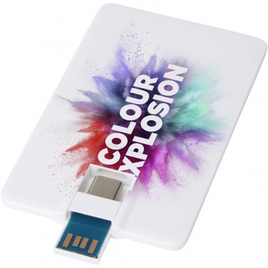 Logo trade corporate gifts image of: Duo slim 64GB USB drive with Type-C and USB-A 3.0
