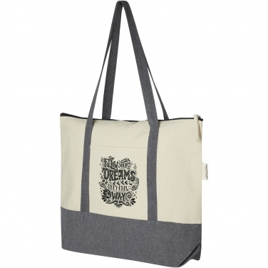Logotrade promotional gifts photo of: Repose 320 g/m² recycled cotton zippered tote bag 10L