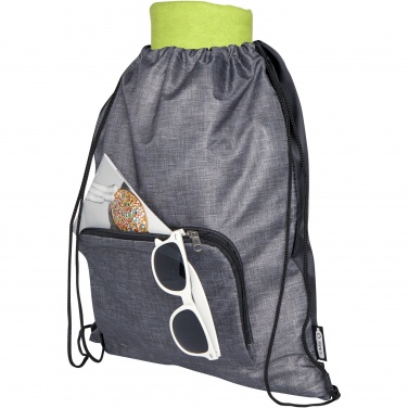 Logo trade promotional giveaways image of: Ash recycled foldable drawstring bag 7L