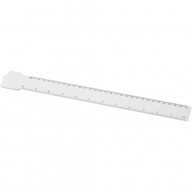 Logo trade promotional gift photo of: Tait 30cm house-shaped recycled plastic ruler