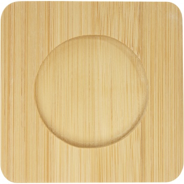 Logotrade business gift image of: Manti 2-piece 100 ml double-wall glass cup with bamboo coaster 