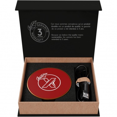 Logo trade advertising products picture of: SCX.design W13 10W wooden wireless charging station