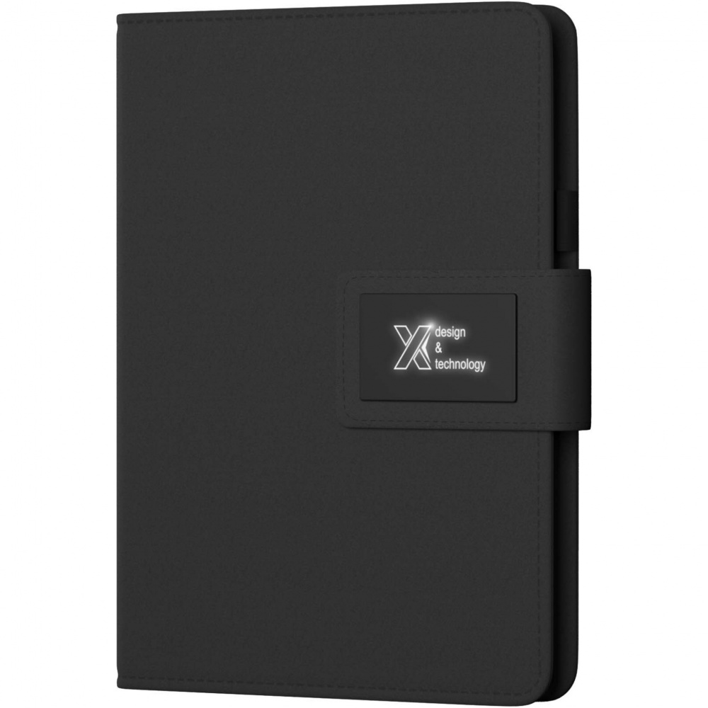 Logotrade corporate gift image of: SCX.design O16 A5 light-up notebook power bank