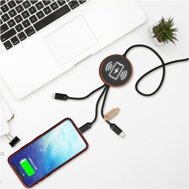 Logo trade promotional giveaways picture of: SCX.design C40 5-in-1 rPET light-up logo charging cable and 10W charging pad