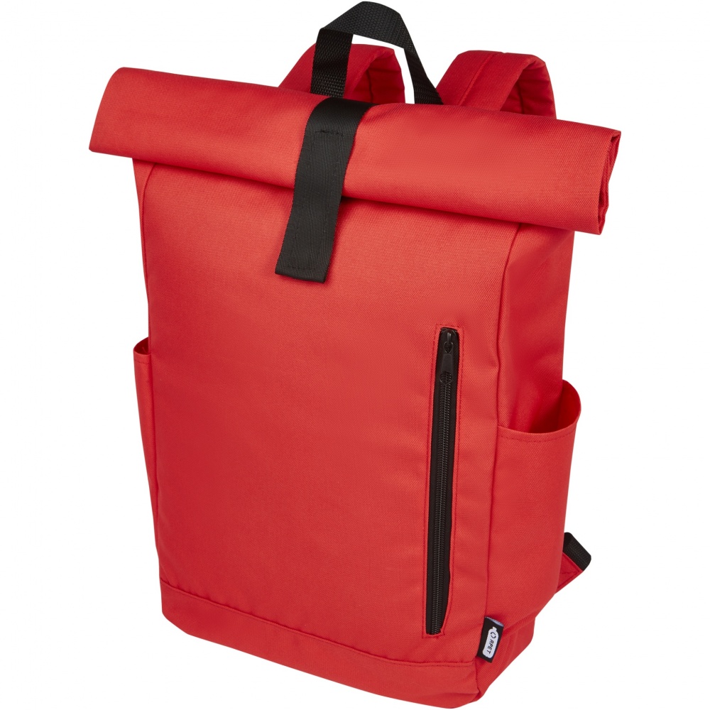 Logotrade promotional merchandise picture of: Byron 15.6" GRS RPET roll-top backpack 18L