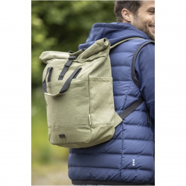 Logo trade promotional merchandise picture of: Joey 15” GRS recycled canvas rolltop laptop backpack 15L