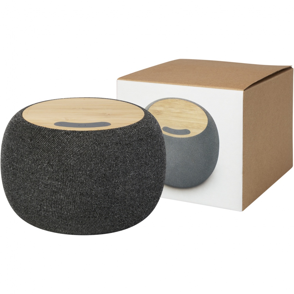 Logo trade corporate gift photo of: Ecofiber bamboo/RPET Bluetooth® speaker and wireless charging pad